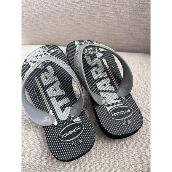 havaianas flip flops boys 13c Or 1 Y Star Wars black summer sandals - Picture 2 of 6